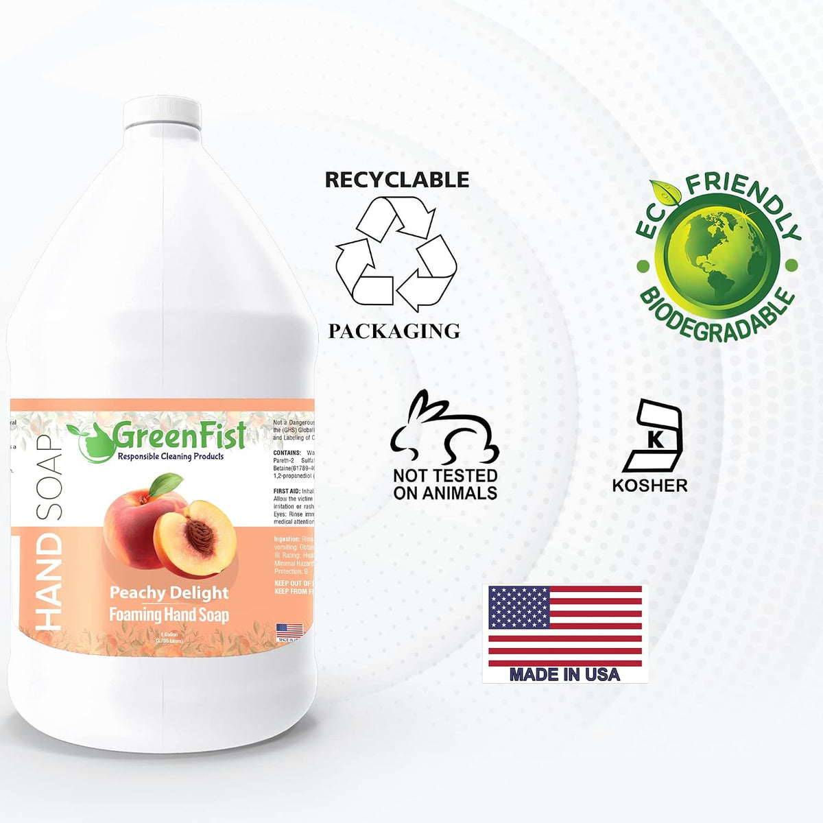 GreenFist Foaming Hand Soap Refill, 1 Gallon (128 oz) Jug