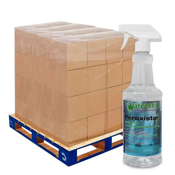 GreenFist PeroxiStar Hydrogen Peroxide Multi Surface Cleaner [Ready to Use], (Spray Bottles 144 x 32 oz) 1 Skid - GreenFist