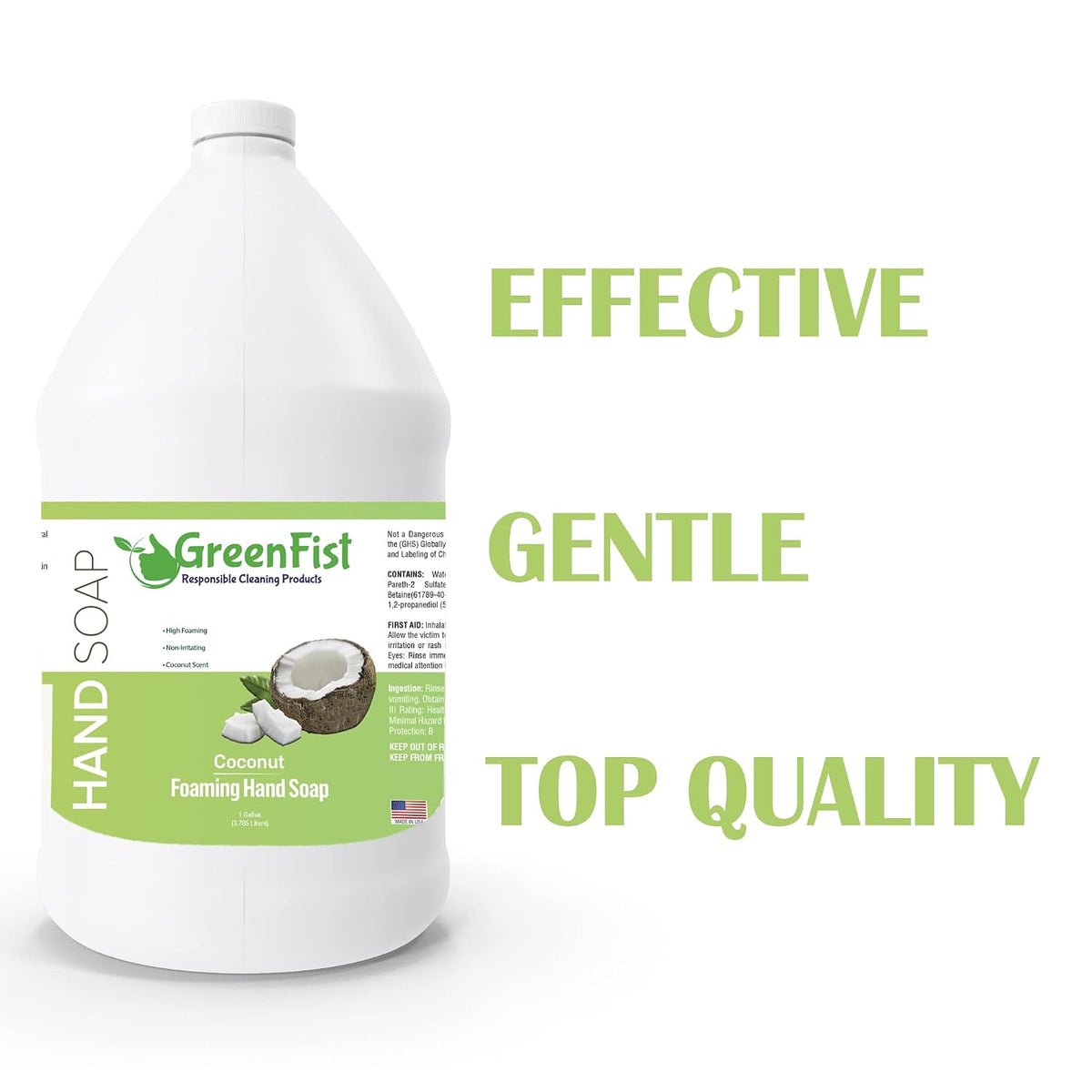 GreenFist Foaming Hand Soap Refill, 1 Gallon (128 oz) Jug