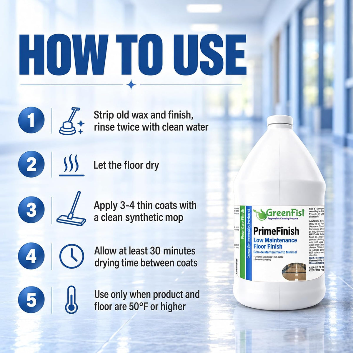 GreenFist PrimeFinish Floor Polish, 1 Gallon