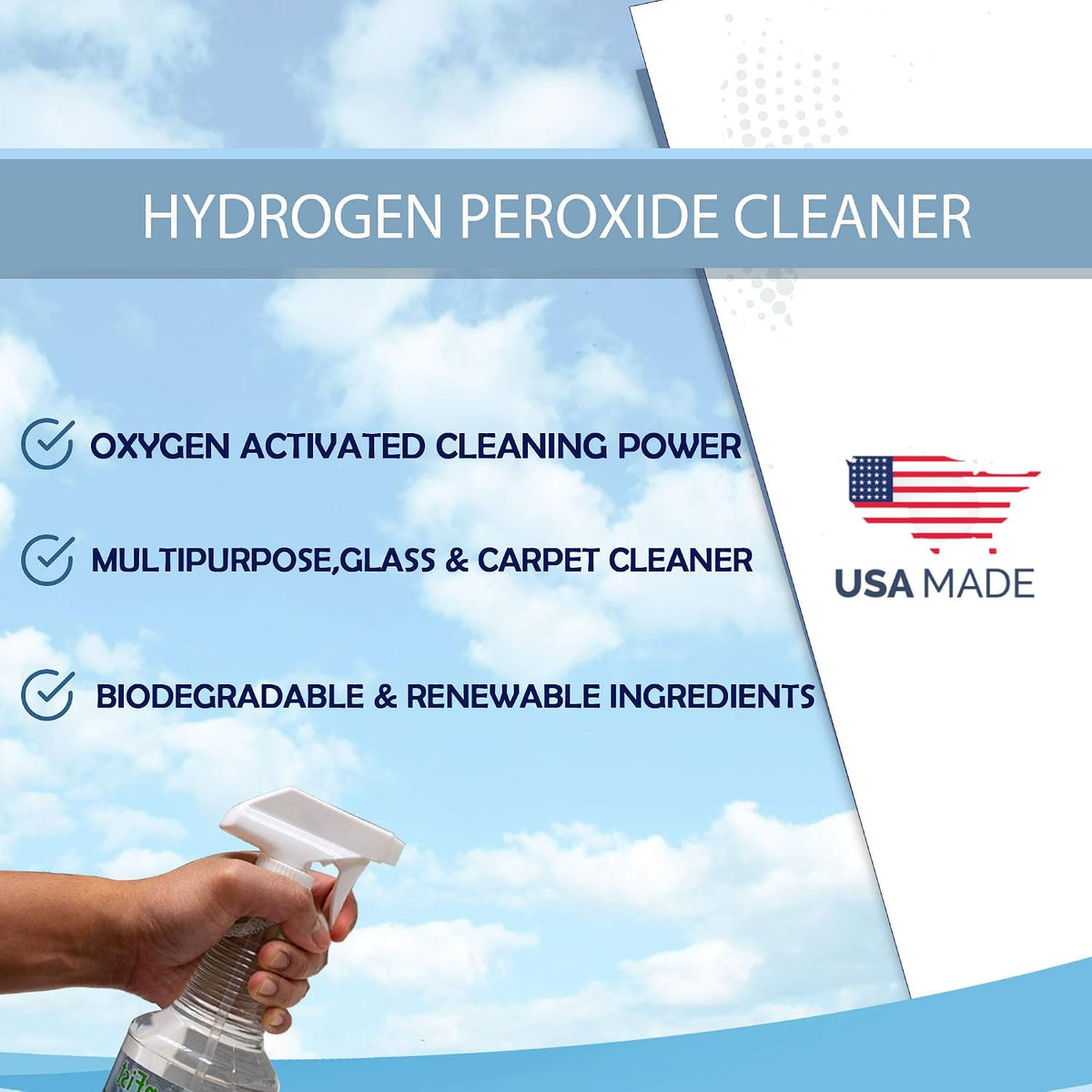 GreenFist Hydrogen Peroxide All Purpose Cleaner, Ready to Use, 1 Gallon (Glass, Carpet and Stain Remover)