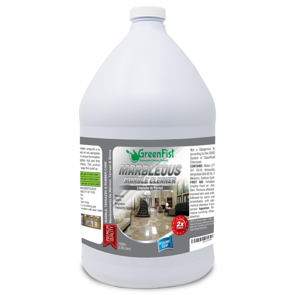 GreenFist Marbleous Marble Cleaner and Other Stone Surfaces Brightener & Restorer [Countertop,Porcelain,Lime-Stone,Ceramic,Granite,Brick,Vinyl] (1 Gallon) - GreenFist