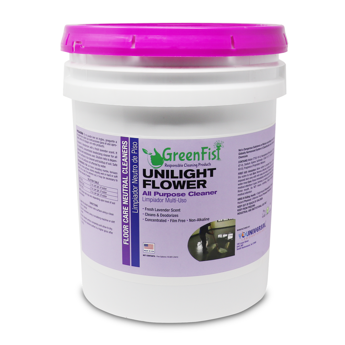 Greenfist Multipurpose Cleaner [Concentrated] 5 Gal. Unilight Flower - Makes Up to 320 Gallons - GreenFist