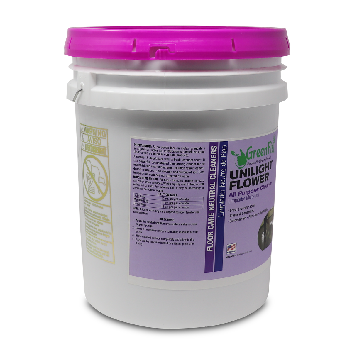 Greenfist Multipurpose Cleaner [Concentrated] 5 Gal. Unilight Flower - Makes Up to 320 Gallons - GreenFist